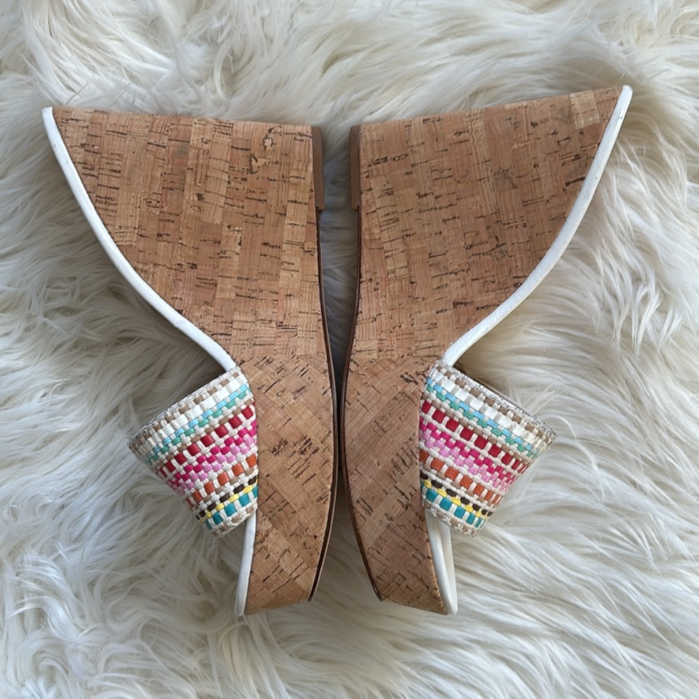 Veronica Beard NWOB Dali Raffia Wedge Sandals Snow Multi 11 - Picture 4 of 12